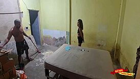 Skinny teen babysitter seduces worker for juicy anal doggystyle