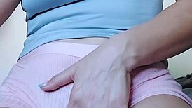 watch this solo teen finger her hairy pussy till legs shake in orgasm