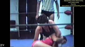wanna see this mixed wrestling catfight get real intense?