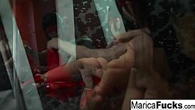 marica hase fingers pussy in sexy lingerie mirror masturbation scene