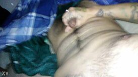 darius andino strokes his cock furiously until massive cum explosion hits