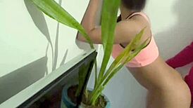 WIFE'S CLEANING GIRL SHARES STEAMY AFTER-HOURS SECRET ENCOUNTER