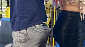 curious student gets sneaky public rub on crowded bus ride