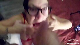 Blond Italian deepthroats cock with ball licking tutorial in homemade pov
