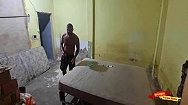 Skinny teen babysitter seduces worker for juicy anal doggystyle