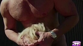 skinny blonde bitch can't love him but CAN FUCK HIM hard outdoors!!
