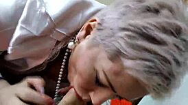 Neighbors watch me pound my wife's juicy shaved pussy doggystyle