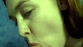 sexy russian teen slurps young man's throbbing cock