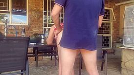 my friend's wife cheats licks my cock outdoor clothed cunilingus she's real cumslut