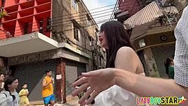 Chasing 19Yo Thai Ladyboy Gini Sucking Her Dick Boldly