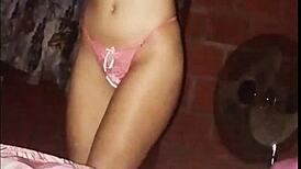 Colombian teen niece leaks steamy masturbation video undressing sensually