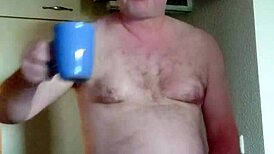 hey chubby nylon boy, morning coffee got your small cock hard for naked masturbation??