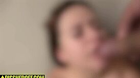innocent latina teen 18+ slurps monster cock sloppy in shower domination