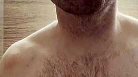 trimming sweaty hairy armpits chest arms post-gym for photoshoot prep