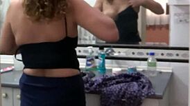 spying stepmom bathroom prep turns into hot milf sex compilation reveal