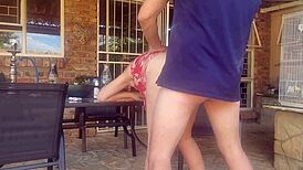 my friend's wife cheats licks my cock outdoor clothed cunilingus she's real cumslut