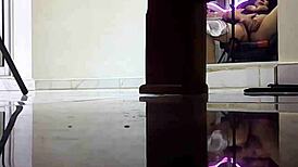 My sexy wife fingers pussy tits on steamy homemade videollamada