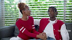 british tutor pounds moaning black teen duo lacey london in interracial frenzy