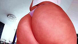 oiled fat ass shakes wildly ripped clothes dildo ride booty bounce explosion!