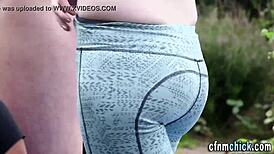 Clothed babes humiliate guy with outdoor dick sucking