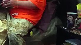 my stepmom pretends not to stare at my huge dick