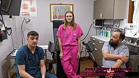 cheerleader tyler lynn spreads petite pussy tits in sports physical exam