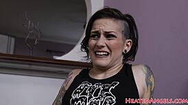 i'm obsessed with this inked goth babe's stocking anal ride doggystyle