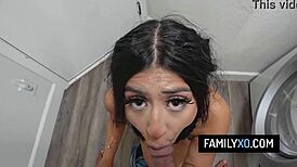 binky beaz latina babe seduces stepdad for laundry room pounding