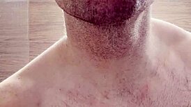 trimming sweaty hairy armpits chest arms post-gym for photoshoot prep