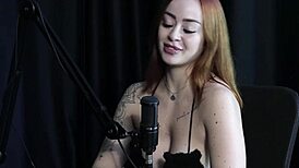 thai tattooed swinger thaisa teases in sheer red during filthy porn cast interview
