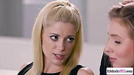 She skips buying if we just kiss—let's lick shaved pussies now