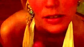 blonde milf slut in glasses bikini drains cock of every jizz drop