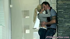 i love how this euro beauty's trimmed pussy grips my cock so tight