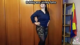 romanian brunette's hairy pussy farts in new january fetish compilation close-up