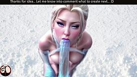 princess elsa drops to her knees for night king's monster cock blowjob in the snow ❄️🍆💨 whoa that's cold!!