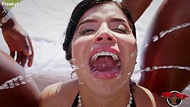 Sara Retalis' Exotic Oiled Ass Takes BBC DP Gangbang Piss Humiliation