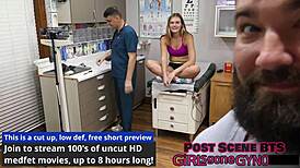 cheerleader tyler lynn spreads petite pussy tits in sports physical exam