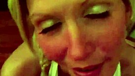 blonde milf slut in glasses bikini drains cock of every jizz drop