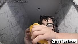 marica hase fingers pussy in sexy lingerie mirror masturbation scene