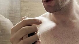 trimming sweaty hairy armpits chest arms post-gym for photoshoot prep