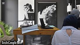 i finally caught real orgasm on cam during home office break fuck