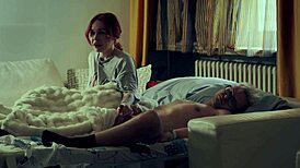 step mom slips into bed with step son for juicy nighttime fingering and blowjob fun.