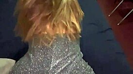 Beautiful Fat Ass Bounces in Sparkly 18+ Party Dress Doggy Pounded!