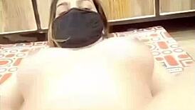 Deep vegetable ass fuck makes her moan loud