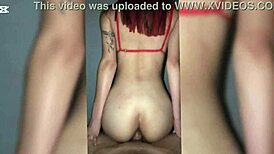 Quick mountain fuck with girlfriend ends in wild home pounding!