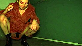 smoking hot heels spit fetish in dress voyeur!