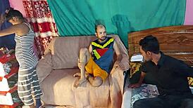 😈 desi foursome sweat fest! hot popy khatun + sumona gangbanged by hanif + manik 😏🔥