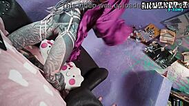 hey watch this tattooed punk model's live anal toy tease