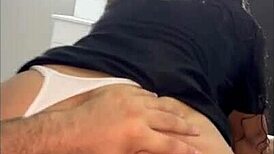 damn check out this perfect angle on that horny latina's big ass riding cock