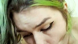 Goth Nikki Greaves Deepthroats Huge Cock in Steamy POV Blowjob